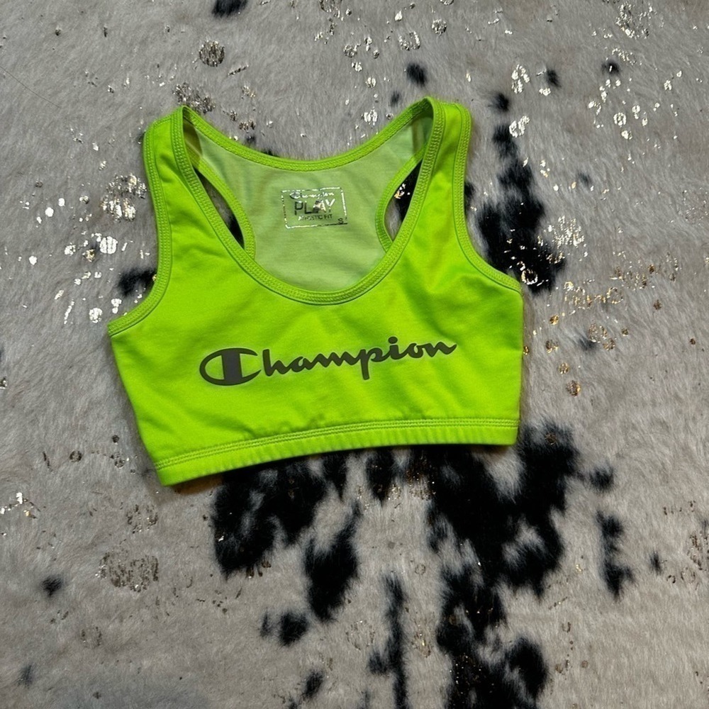 Champion Youth Girl’s Neon Green Sports Bra Size Small